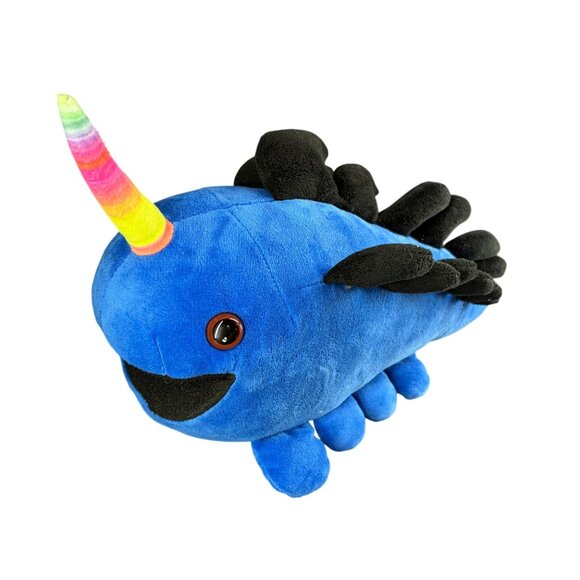 Blue Narwhal Rainbow Unicorn Plush Toy - Picture 6 of 7